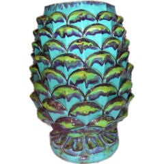 Polychrome Majolica Pineapple Vase