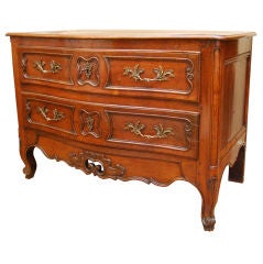 French Provincial Walnut Serpentine Commode