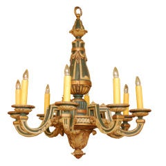 French Neo-Classical Style Wood Chandelier