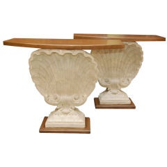 Pair of Shell-shaped Console Tables