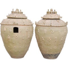 Pair of Earthenware Censers