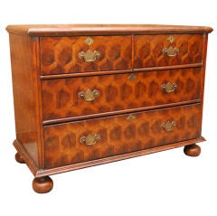 William & Mary Style Oyster Veneered Chest of Drawers