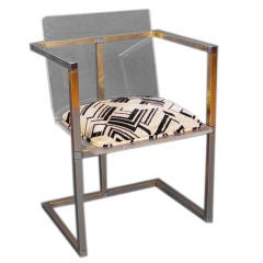 Metal Frame Acrylic Arm Chair by Spancraft NY