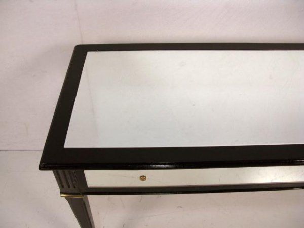 Ebonized and Mirrored Center Table by Maison Jansen (Stamped)