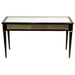 Ebonized and Mirrored Center Table by Maison Jansen (Stamped)