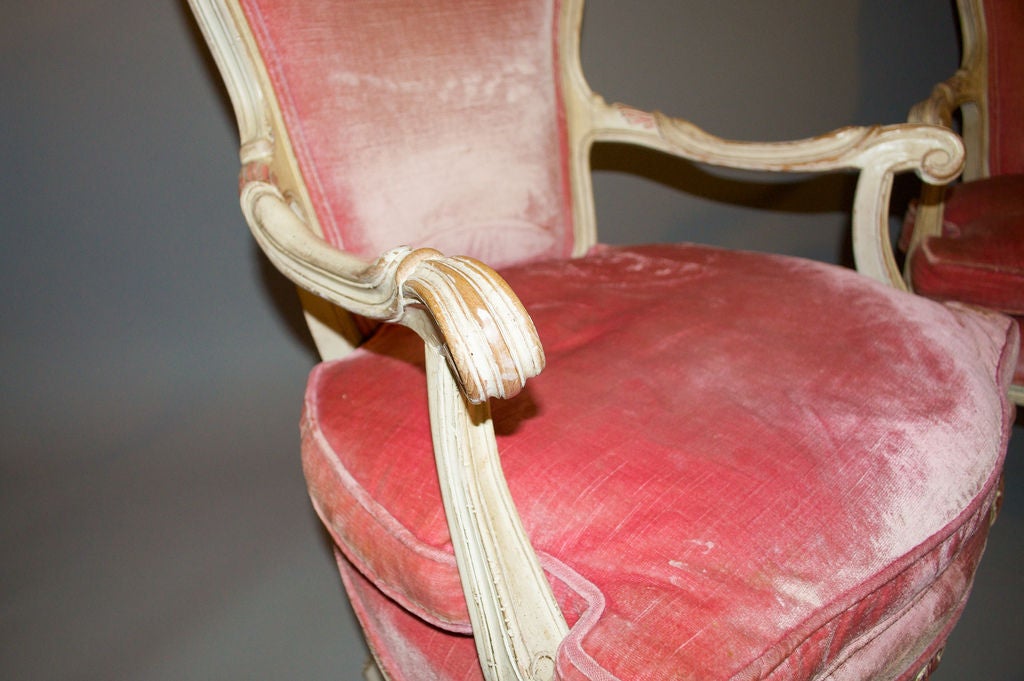 Pair of Italian Style Painted Fauteuils 1