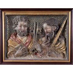 17th C. Italian Carved Relief of St. Peter & St. Paul