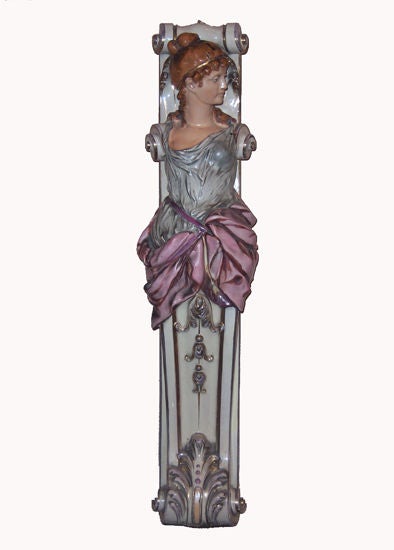 Pair of 19th Century Grecian Revival Faience Corbels