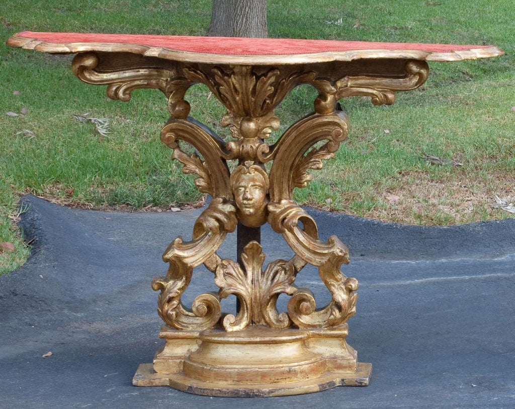Pair of Italian Gilt Wood Console Tables