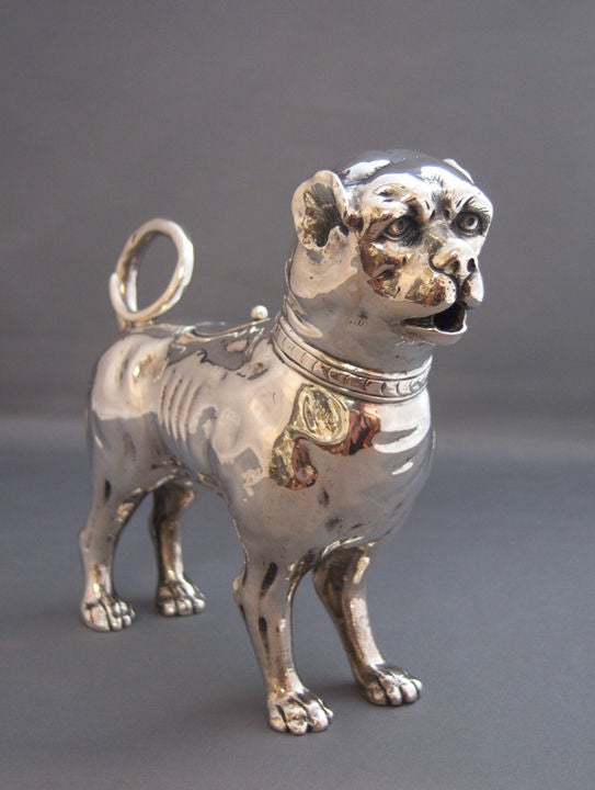 Sterling Silver Bull Mastiff Silver Creamer