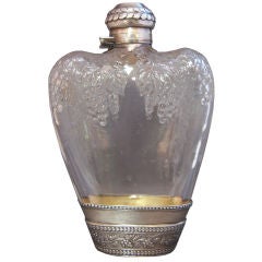 Rare and Unusual Tiffany & Co. Sterling and Crystal Flask