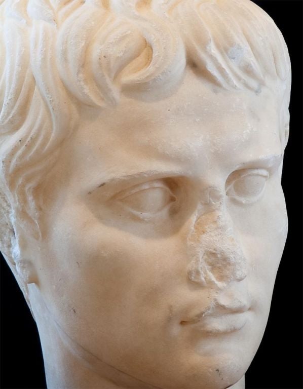 Fabulous Marble Head of Young Roman Boy