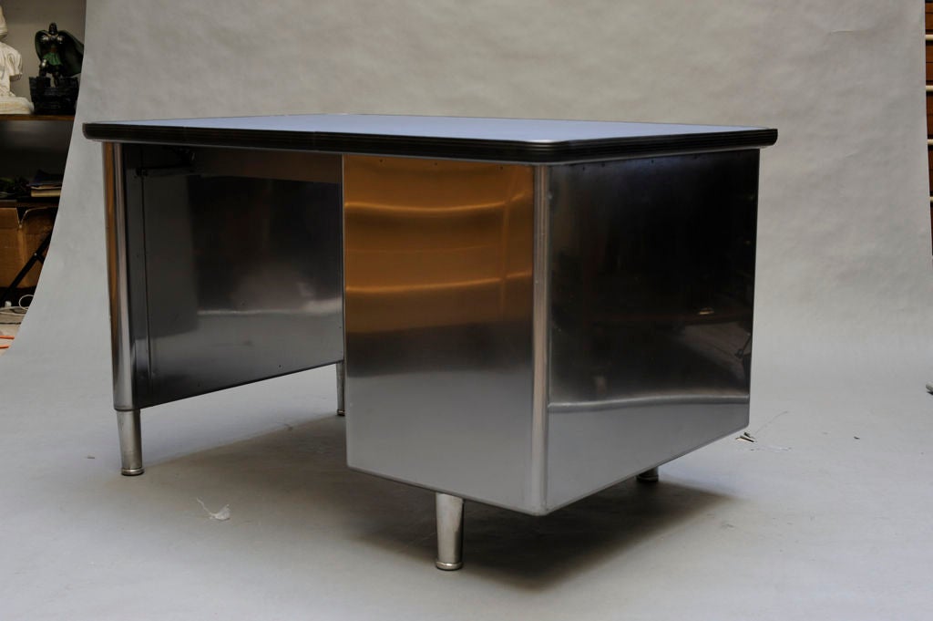 American Polished Steel Single Bank Tanker Desk