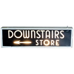 Vintage Illuminated Downstairs Store Sign