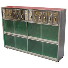Late 1920's Polished  Steel File Cabinet/ Bookcase