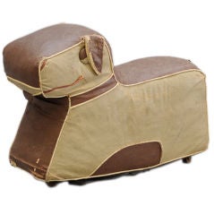 1930's Canvas Rolling Dog Ottoman