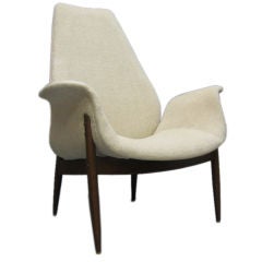 Modern High Back Club Chair After Pierre Paulin