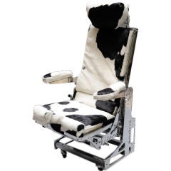 Retro Pilot's Helicopter Chair Upholstered in Cow Hide
