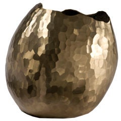 Large bronze facet vase by David Wiseman
