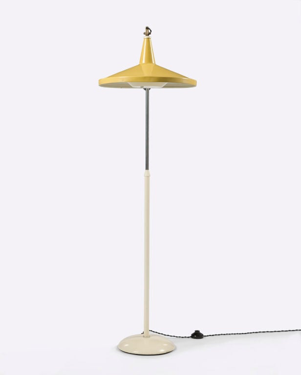 Adjustable, cantilevered floor lamp by Wim Rietveld