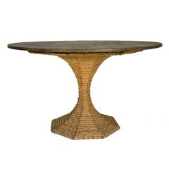 A Mid-Twentieth Century Split-Bamboo & Faux-painted Centre Table
