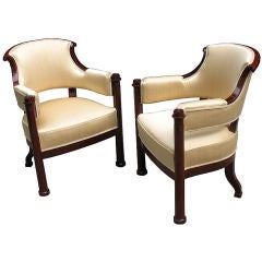 Pair of uniquelly designed Biedermeier arm chairs