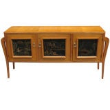 Important Art Moderne credenza/sideboard, Chinoiserie panels