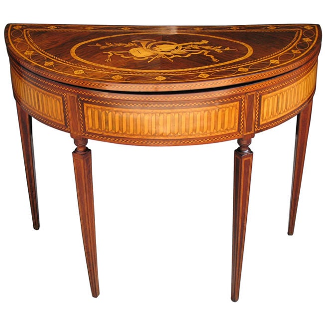 Marquetry Card Table Attributed to Maggiolini