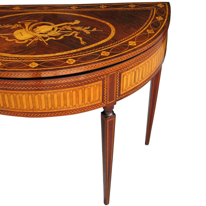 Louis XVI Marquetry Card Table Attributed to Maggiolini