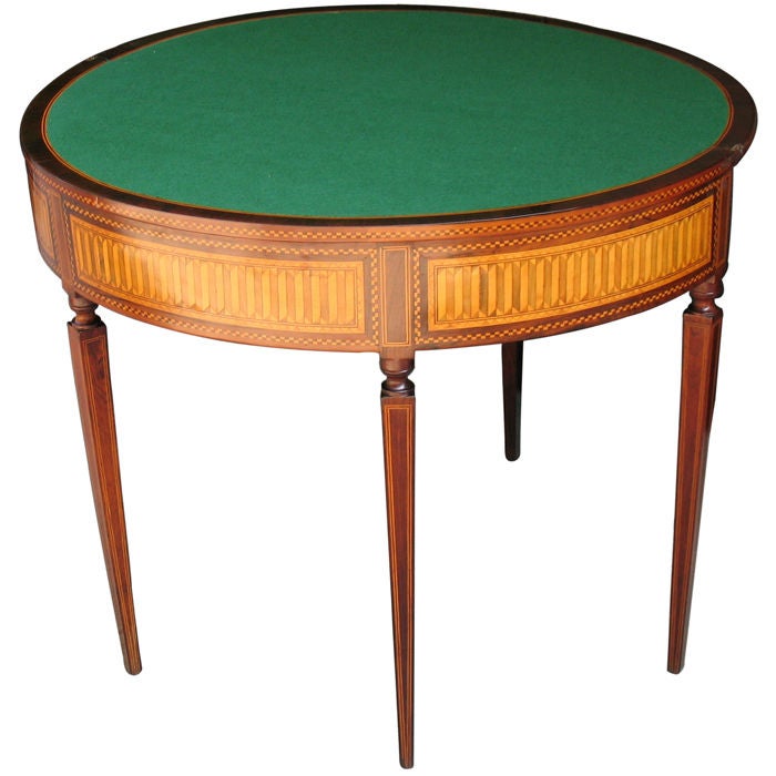 Marquetry Card Table Attributed to Maggiolini In Excellent Condition In Long Island City, NY