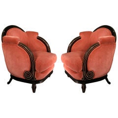 Pair of Art Deco Bohemian Club Chairs