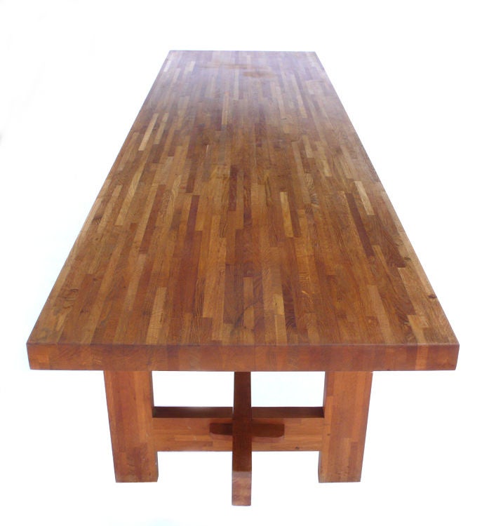 One of a Kind Custom Made Butcher Block Farm Table from France 3