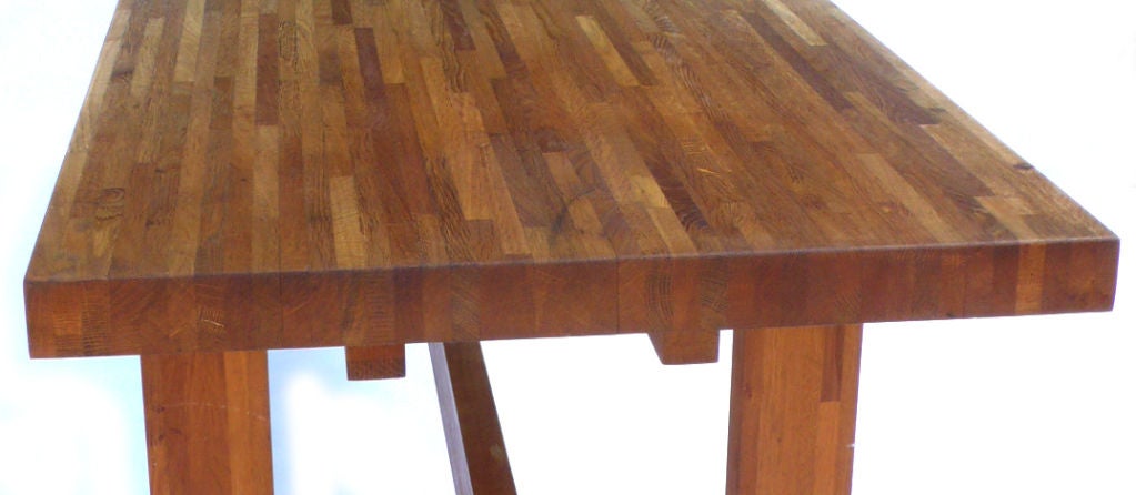 One of a Kind Custom Made Butcher Block Farm Table from France 4