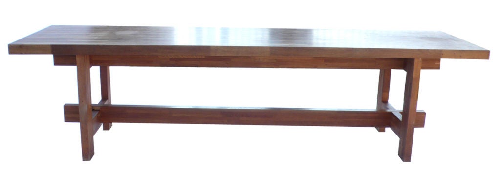One of a Kind Custom Made Butcher Block Farm Table from France 5