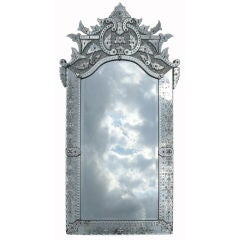 Ornately Detailed Antique Venetian Full Length Mirror