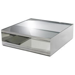 Joe D'urso Low Rolling Stainless Steel Cocktail Table