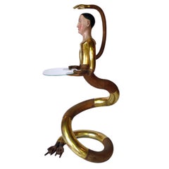 Table serpent unique en son genre:: sculptée à la main par Pedro Friedeberg