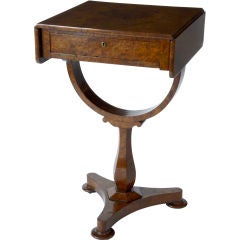 19th Century burr oak drop leaf side table circa 1840