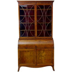 18th Century mahogany cylinder bookcas