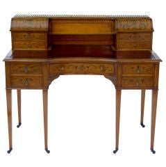 19th Century inlaid carlton house desk in satinwood