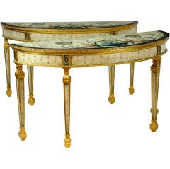 Pair 19th Century style painted consul tables Circa 1920