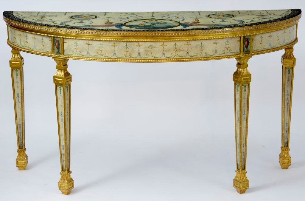 Pair 19th Century style painted consul tables Circa 1920