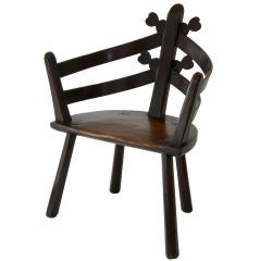 Antique Irish 19th Century elm and ash bentwood boat builders chair
