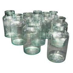 Antique Unusual Large Hand Blown Glass Jars