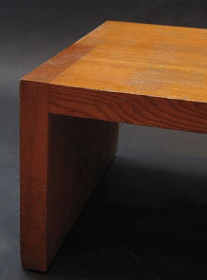 Wood block coffee table with clean defined lines, simple form, maple.