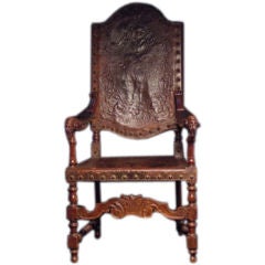 Leather Embossed Arm Chair