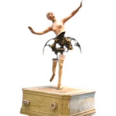 Antique Unusual Automaton Music Box Ballerina