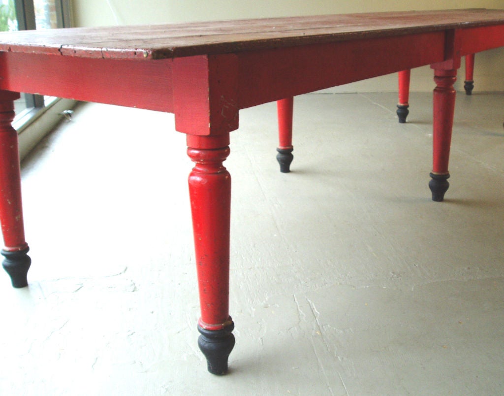 American A 16' Rustic Red Farm Table