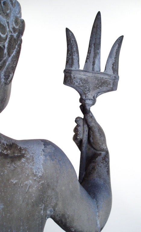 Antique Lead 'Neptune' Fountian Sculpture by Wheeler Williams 2