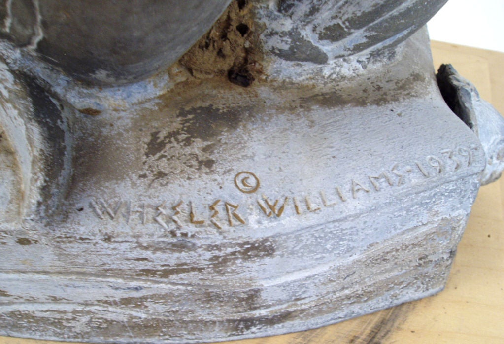 20th Century Antique Lead 'Neptune' Fountian Sculpture by Wheeler Williams